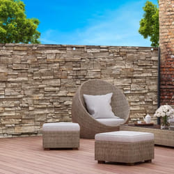 IDMARKET Brise vue occultant 2 x 10 M motif pierre marron 160 gr/m²