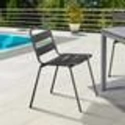 IDMARKET Lot de 6 chaises de jardin VALENCIA en acier gris anthracite
