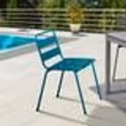 IDMARKET Lot de 6 chaises de jardin VALENCIA en acier mix color gris anthracite noir et bleu