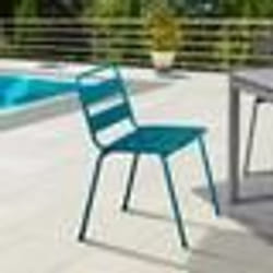 IDMARKET Lot de 6 chaises de jardin VALENCIA en acier mix color gris anthracite noir et bleu