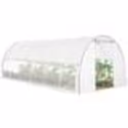 IDMARKET Serre tunnel de jardin 18M² blanche relevable avec moustiquaire