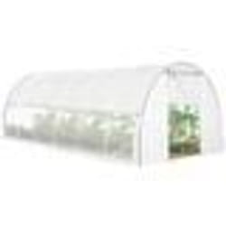 IDMARKET Serre tunnel de jardin 18M² blanche relevable avec moustiquaire
