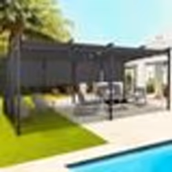 IDMARKET Pergola édition spéciale toit rétractable 3x6 M et 6 stores gris anthracite