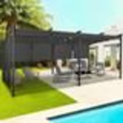 IDMARKET Pergola édition spéciale toit rétractable 3x6 M et 6 stores gris anthracite