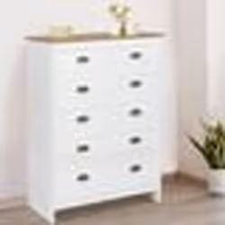 IDMARKET Commode 6 tiroirs ISIS 80 cm blanc et plateau bois