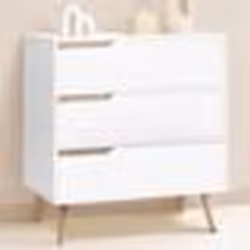 IDMARKET Commode 3 tiroirs HELSINKI 80 cm scandinave blanc