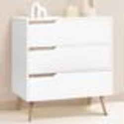 IDMARKET Commode 3 tiroirs HELSINKI 80 cm scandinave blanc