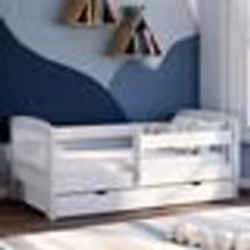 IDMARKET Lit enfant 80 x 160 cm LILIA 1 tiroir de rangement avec sommier et barrières
