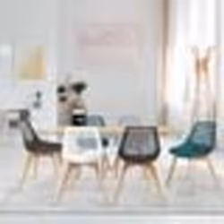 IDMARKET Lot de 6 chaises BONNIE mix color blanc gris clair gris foncé x2 bleu canard x2