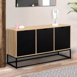 ID MARKET buffet  3 portes 113 cm Moderne noir