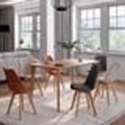 IDMARKET Lot de 6 chaises scandinaves SARA mix color gris foncé x2 terracotta x2 beige x2