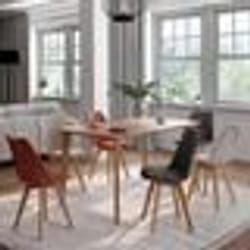 IDMARKET Lot de 6 chaises scandinaves SARA mix color gris foncé x2 terracotta x2 beige x2
