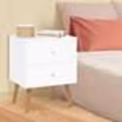 IDMARKET Lot de 2 tables de chevet EMMIE scandinaves 2 tiroirs blanc