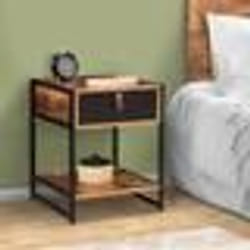 IDMARKET Lot de 2 tables de chevet CHICAGO 1 tiroir avec tablette design industriel