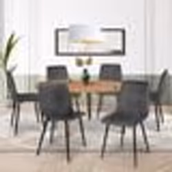 IDMARKET Lot de 6 chaises MILA en velours gris foncé pour salle à manger