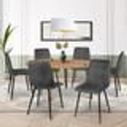 IDMARKET Lot de 6 chaises MILA en velours gris foncé pour salle à manger
