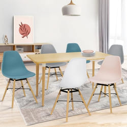 IDMARKET Lot de 6 chaises de salle à manger SANDRA mix color  pastel rose blanc gris clair x2 bleu x2