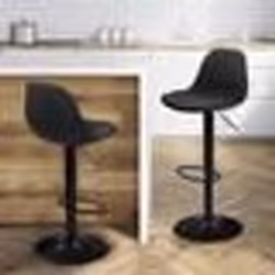 IDMARKET Lot de 2 tabourets de bar KARL design noir pied noir