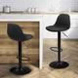 IDMARKET Lot de 2 tabourets de bar KARL design noir pied noir