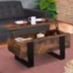 IDMARKET Table basse plateau relevable rectangulaire PHOENIX bois effet vieilli et noir