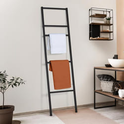 IDMARKET Porte-serviettes échelle 5 niveaux DALLAS métal noir design industriel