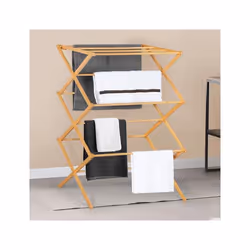 IDMARKET Séchoir à linge accordéon bambou RITA