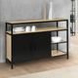IDMARKET Buffet bas 2 portes noires 100 cm BOSTON design industriel