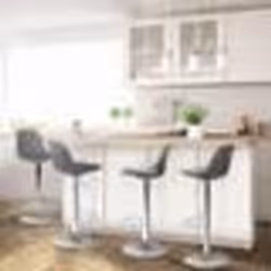 IDMARKET Lot de 4 tabourets de bar KARL design gris