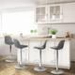 IDMARKET Lot de 4 tabourets de bar KARL design gris