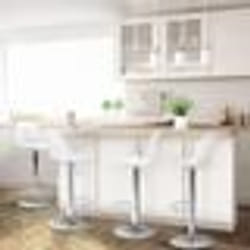 IDMARKET Lot de 4 tabourets de bar KARL design blanc