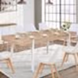 IDMARKET Table à manger extensible rectangle AUSTRIA 6-10 personnes bois pied épingle blanc 160-200 cm