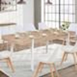 IDMARKET Table à manger extensible rectangle AUSTRIA 6-10 personnes bois pied épingle blanc 160-200 cm