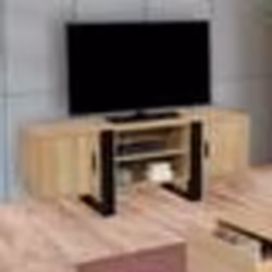 IDMARKET Meuble TV 140 cm PHOENIX 2 portes bois et noir