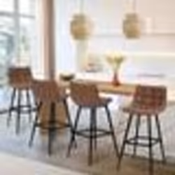 IDMARKET Lot de 4 tabourets de bar MADY marron vintage