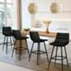 IDMARKET Lot de 4 tabourets de bar MADY en velours noir