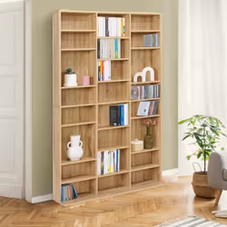 IDMARKET Bibliothèque étagère CD CEYLIA 30 cases avec étagères modulables effet bois