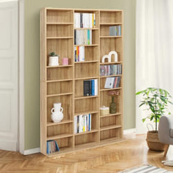 IDMARKET Bibliothèque étagère CD CEYLIA 30 cases avec étagères modulables effet bois