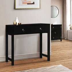 IDMARKET Console asiatique 1 tiroir YANG bois noir