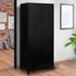 IDMARKET Armoire vestiaire penderie ESTER 2 portes métal noir design industriel