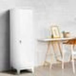 IDMARKET Armoire vestiaire ESTER porte métal blanc design industriel