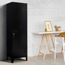 IDMARKET Armoire vestiaire ESTER 1 porte métal noir design industriel