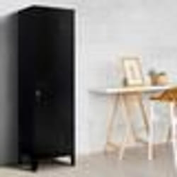IDMARKET Armoire vestiaire ESTER porte métal noir design industriel