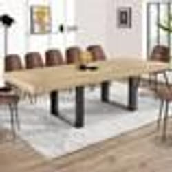 IDMARKET Table à manger extensible rectangle PHOENIX 6-12 personnes bois et noir 200-300 cm