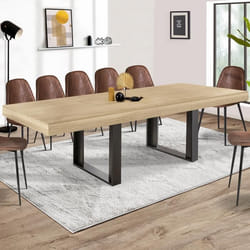 Table à manger rectangle extensible - IDMARKET - PHOENIX - Bois et noir - 6-12 personnes - 200-300 cm