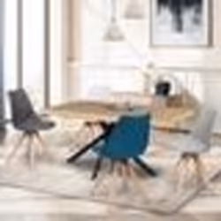 IDMARKET Lot de 4 chaises SWANA mix color blanc gris clair gris foncé et bleu