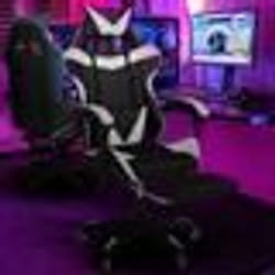 IDMARKET Fauteuil de gaming ALEX réglable avec repose-pied coussin de tête et coussin lombaire noir et blanc