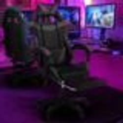 IDMARKET Fauteuil de gaming ALEX réglable avec repose-pied coussin de tête et coussin lombaire noir et gris