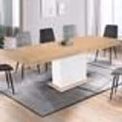 IDMARKET Table à manger extensible rectangle EDEN 6-10 personnes bois et blanc 160-200 cm