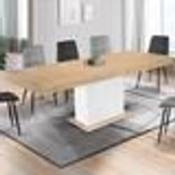 IDMARKET Table à manger extensible rectangle EDEN 6-10 personnes bois et blanc 160-200 cm