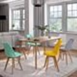 IDMARKET Lot de 6 chaises scandinaves SARA mix color pastel jaune blanc gris clair x2 vert mentholé x2
